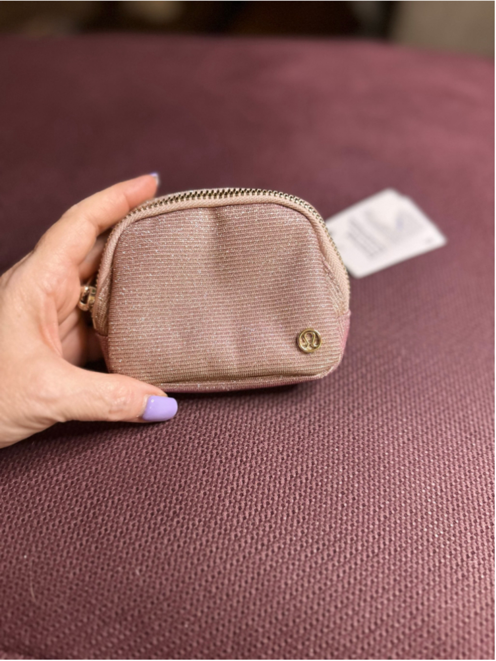 Lululemon Everywhere Belt Bag Nano Glitter Pink Gold